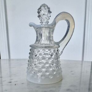 Vintage Fenton Hobnail Opalescent Glass Cruet with Stopper